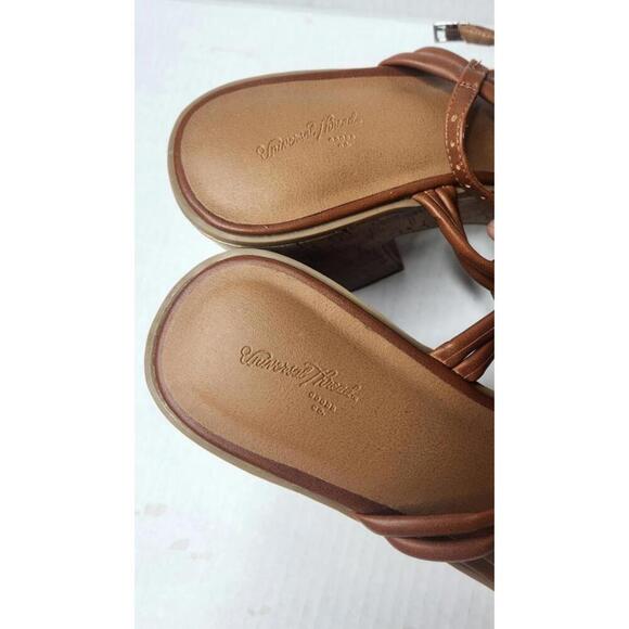 Universal Thread Shoes Womens Size 10 Brown Cognac Platform Memory Foam Sandals - Picture 6 of 8
